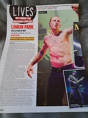 Linkin Park Chester Bennington Full Page Magazine Review Article/ Poster / Photo • £5