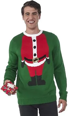 Rubie's Men's Santa Head Ugly Christmas Sweater Multi Large • $14.99