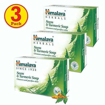 Himalaya Natural & Herbal Neem & Turmeric Protecting Soap - 75g (Pack Of 3/6) • £109.85