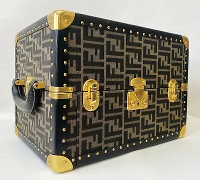 RARE Vintage FENDI FF Selleria Zucca Print Jewelry Holder Trunk Case Luggage • $4500