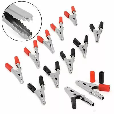 10 Pcs Electrical Test Clamps Metal Alligator Clips With Red & Black Handle Bulk • $12.99