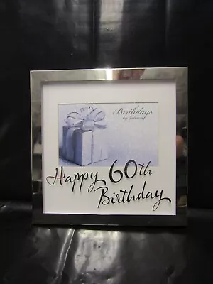 Celebrations 60th Birthday Silver Plate Photo Frame 6 X 4  (J) • £2