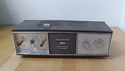$15 • Buy Vintage LLOYD'S Solid State 2 Speaker AM Clock Radio - Works - 8J36G