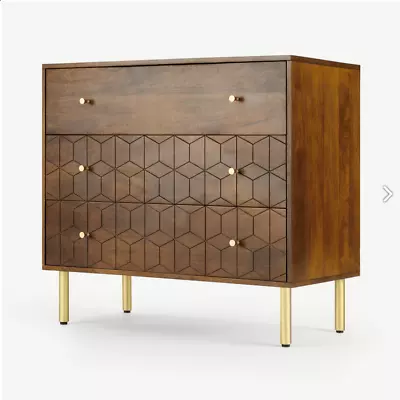 MADE.com Hedra Chest Of Drawers In Solid Dark Mango Wood & Brass Legs • £652.50