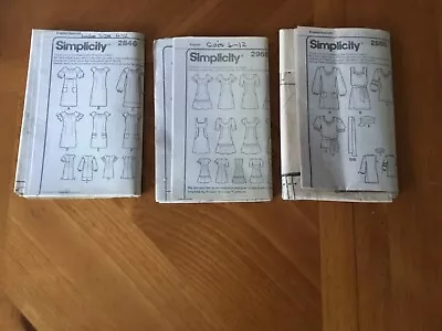 Ladies 3 X Simplicity Dressmaking Patterns Dresses/tops Uncut Sizes 4-12 • £5