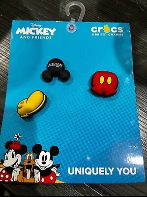 Set Of 3 Disney Mickey Mouse Crocs Shoe Charm Jibbitz NWT Shoe Pants Mouse Ear • $2.99