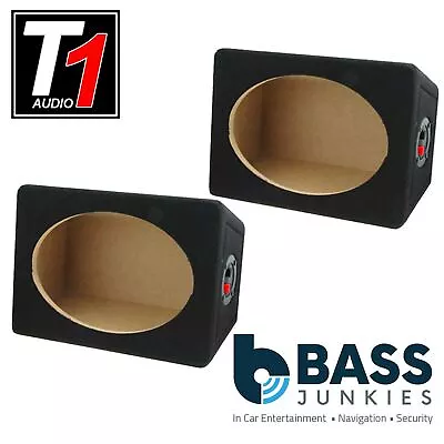 T1 Audio T1-6x9 Pair 6x9 Car Speakers Box Bass Enclosure 15mm MDF BLACK Carpet • £34.95