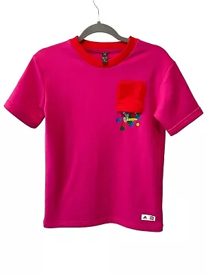 Medium Adidas LEGO Boy Girl Unisex Pink Red Aeroready T-Shirt Kids Adult EUC • $30