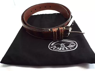 NWOT Torino Elite Handmade Genuine South American Caiman Belt Pecan Sz 34-36 • $120