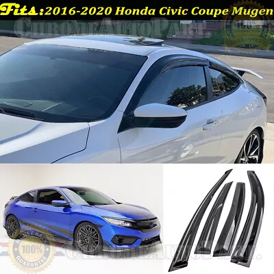 Mugen Window Visors Fit 2016-2020 Honda Civic Coupe 2-Door Wind Rain Deflector • $55.90