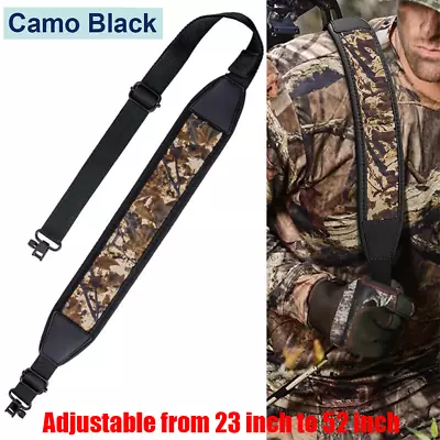 Two Point Camouflage Rifle Gun Sling With Swivels Non-slip Shoulder Pad Strap • $9.95