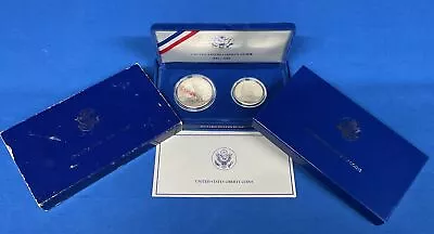 Liberty Ellis Island 2 Coin Set Silver Dollar & Clad Half Proof 1886-1986 W/ COA • $43