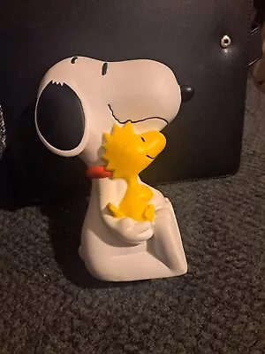 VTG Snoopy & Woodstock Vinyl Plastic 7  Coin Bank Applause Pre-owned  • $9.99