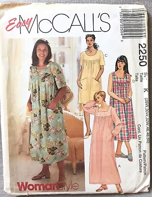 New Vintage McCall’s2250 Easy Dress Sewing Pattern 28w 30w 32w 46 48 50 Pockets • $13.45