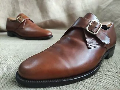 Crockett & Jones Chiswick Men's Brown Leather Monk Strap Shoes UK 6.5 E | US 7.5 • $209