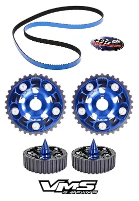 Blue Vms Cam Gears + Gates Racing Timing Belt Spiked Bolts Honda Acura B20 Vtec • $229.88