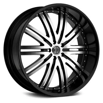 22 Inch 22x9.5 2CRAVE BK No11 Black Machined Wheels Rims 5x115 +15 • $1507.48