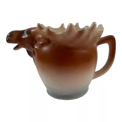 Moose Elk Head Deer Antler Antique Figural Creamer Cup Made In Czechoslovakia • $29.95