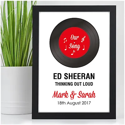 First Dance Record Print - 1st 2nd 10th Wedding Anniversary Gifts - Wedding Gift • £15.95