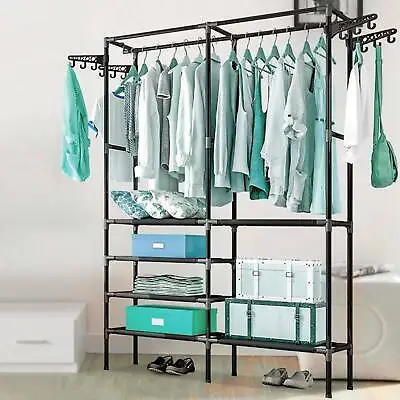 £18.99 • Buy Large Heavy Duty Clothes Rail Storage Garment Shelf Hanging Display Stand Rack