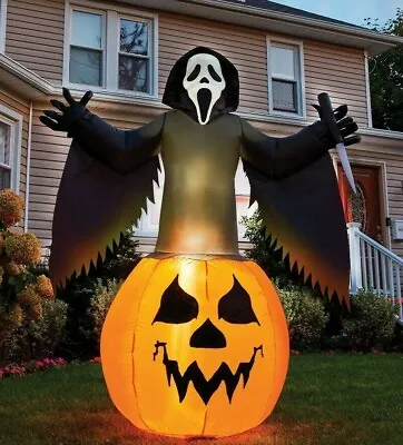 Ghost Face Scream Pumpkin Halloween Inflatable • £99.99