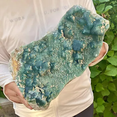 12.7LB NATURAL Green FLUORITE Quartz Crystal Cluster Mineral Specimen • $0.99