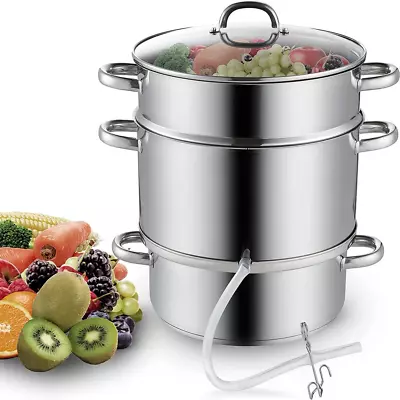Cook N Home Fruit Juicer Steamer Multipot 11-Quart Silver For Fruits & Vegetable • $112.99