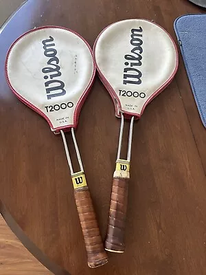 Pair Of Wilson Vintage T2000 Steel Tennis Racket W/Cover USA Light 4 1/2 • $45