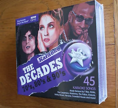 Sale ! Karaoke Decades 70's 80's & 90's CD+G 3 Discs 45 Songs RRP £29.99 • £9.99