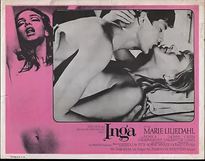 INGA Original 1968 Lobby Card MARIE LILJEDAHL 11x14 Movie Poster • $23.99