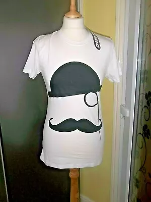 Cosmic Bowler Hat And Moustache Comedy T-shirt Size L NWT (Would Suit 10) • $2.51