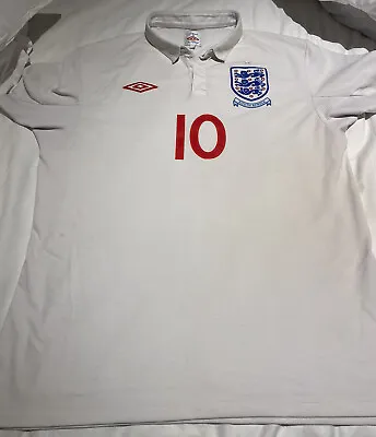 £20 • Buy England Umbro Men's 2010 South Africa Rooney Home Football Shirt Jersey Large