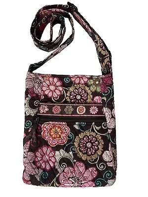 Vera Bradley Hipster Crossbody Purse Bag Retired Libby Mod Floral Brown • $15.30