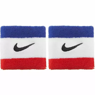 NIKE Unisex Red White And Blue Swoosh Sweat Wristbands NEW OS • $20.52