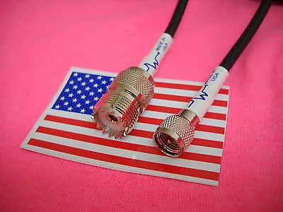  12  Mini Uhf Male Plug To So-239/pl-259 Female Jack Jumper Pigtail Made In Usa • $10.95