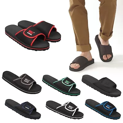 Mens Slip On Flop Flops By MIG Size 2-13 UK - BOYS SUMMER BEACH POOL SLIDERS • £10.99