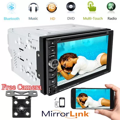 Sony Lens Cam +2 Din Car Stereo Radio CD DVD Player Bluetooth MirrorLink For GPS • $120.94