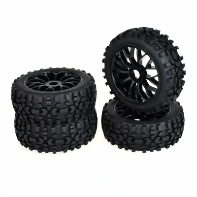 RC 4X 1/8 Scale Rubber Tires Wheels 17mm Hex For HPI HSP Kyosho Buggy Model Car • £23.99