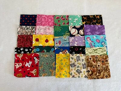  I Spy  - 50 Different 3 1/2-in 100% Cotton Fabric Quilt Squares - Some Vintage • $5