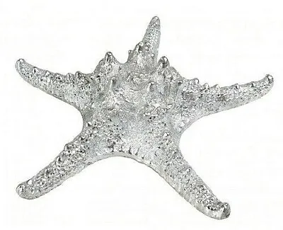 Silver Resin Starfish Nautical Coastal Design Home Decor  15.5 X 15.5 X 5 Cm • £12.95