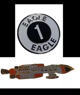 2PK Space 1999 Hawk Metal Lapel Pin Gerry Anderson Eagle Transpoter Eagle 1 One  • $16.95