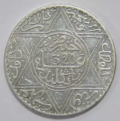 Morocco 10 Dirhams 1902 Ah1320 Silver World Coin Old Collection Arabic Rial🌈⭐🌈 • $18.15