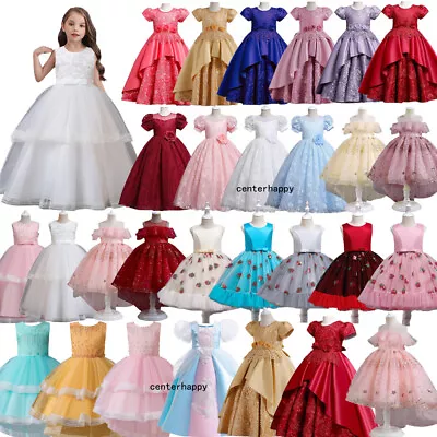 Kids Flower Girls Wedding Pageant Bridesmaid Dress Party Princess Ball Prom Gown • $40.56