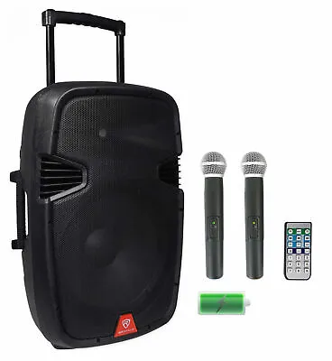 Rockville RAM15BT 15  Rechargeable Powered 800W PA DJ Speaker 2 Mics Bluetooth • $274.95