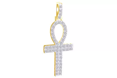 1/2 Ct Round Natural Diamond Cross Pendant Sterling Silver (0.5 Ct) • $513.32