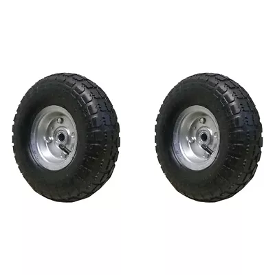 UK 2 X 10  Pneumatic Sack Truck Trolley Wheel Barrow Tyre Tyres Wheels • £11.39