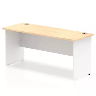 Impulse Straight Office Desk W1600 X D600 X H730mm Panel End Leg Maple Finish Wh • £234.55