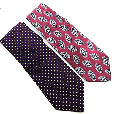 $19 • Buy Robert Talbott For Nordstrom Lot Of 2 Burgundy Mens Necktie Neck Tie