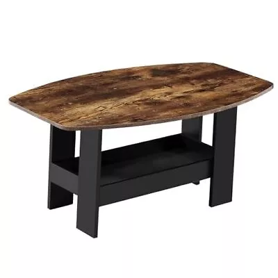  Coffee Table For Living Room With Storage Compartment Shelf Rustic Brown • $72.64