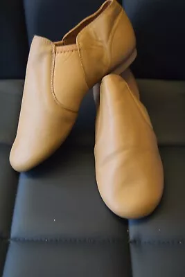 Tan Slip On Split Sole Jazz Dance Shoes - UK 3 • £10